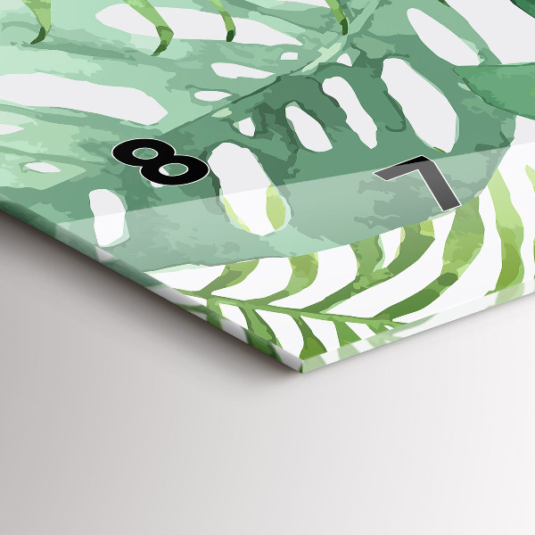 Orologio rettangolare Foglie verdi