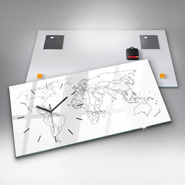 Orologio rettangolare Mappa schematica del mondo