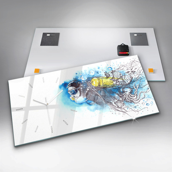 Orologio rettangolare Vita dei pesci sottomarini