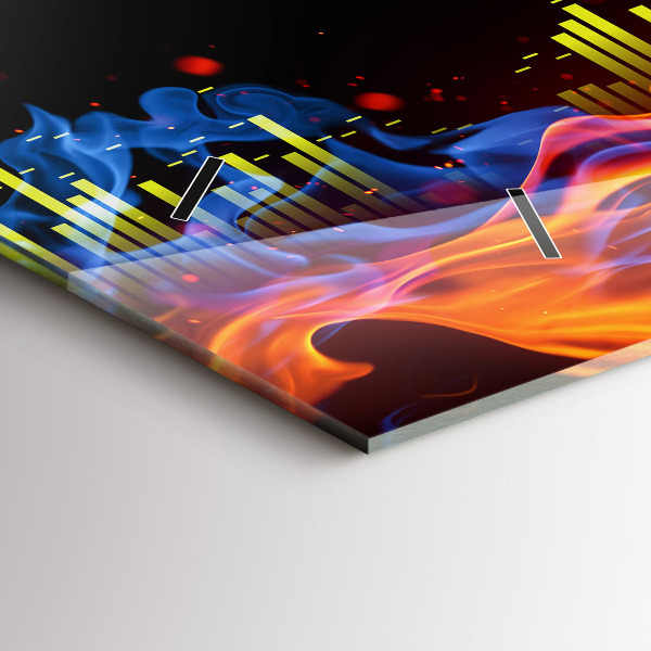 Orologio rettangolare Cuffie e onde sonore