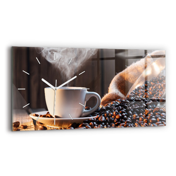 Orologio rettangolare Una tazza di caffè