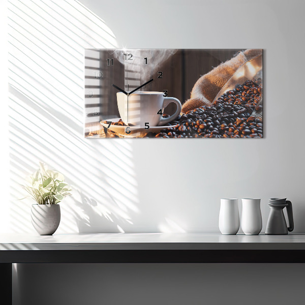 Orologio rettangolare Una tazza di caffè