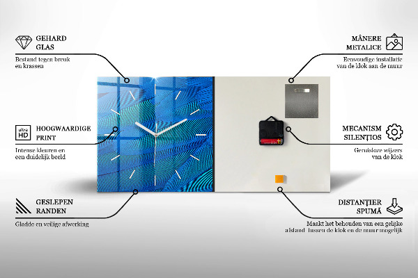 Orologio rettangolare Onde di astrazione