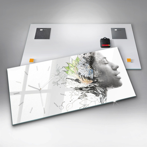 Orologio rettangolare Volto di donna astratto