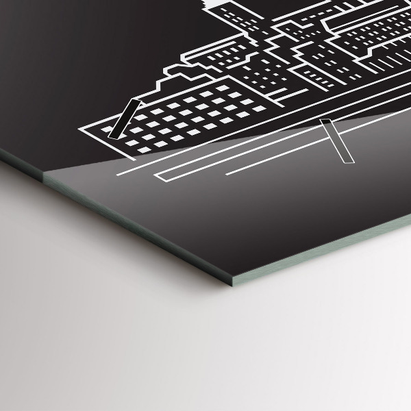 Orologio rettangolare Disegno della città di Ostrava