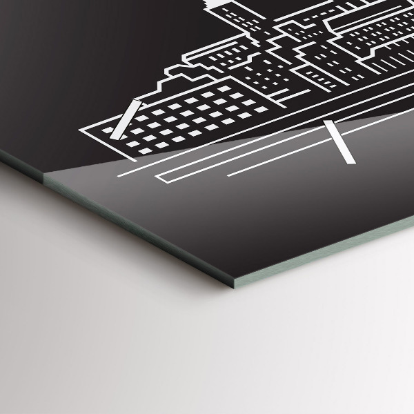 Orologio rettangolare Disegno della città di Ostrava