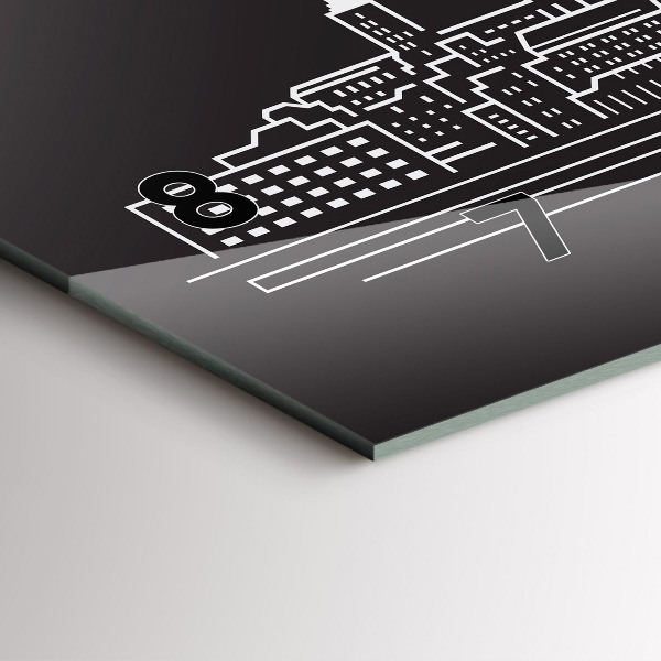 Orologio rettangolare Disegno della città di Ostrava