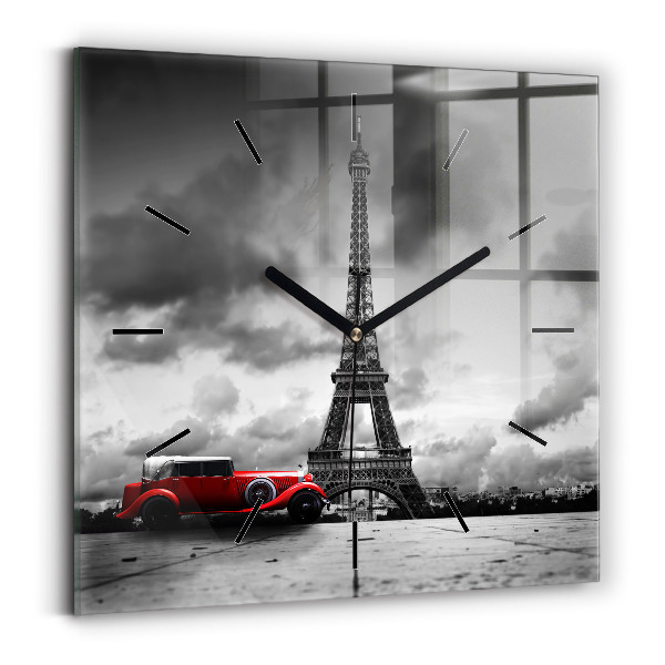 Orologio quadrato in vetro Torre Effel Parigi
