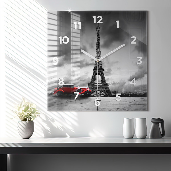 Orologio quadrato in vetro Torre Effel Parigi