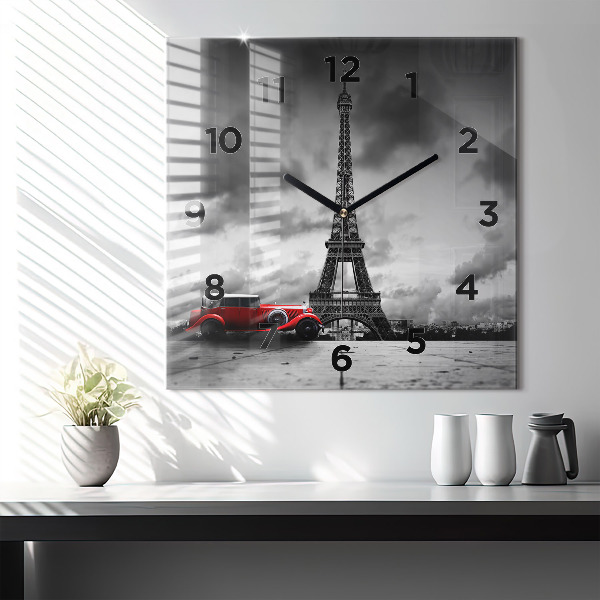 Orologio quadrato in vetro Torre Effel Parigi