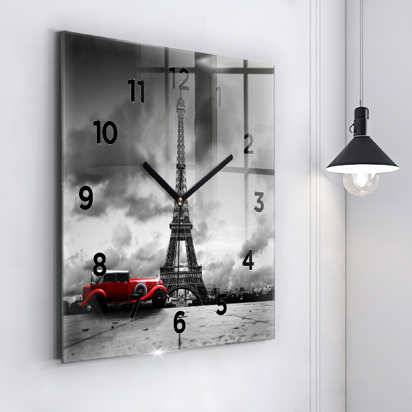 Orologio quadrato in vetro Torre Effel Parigi