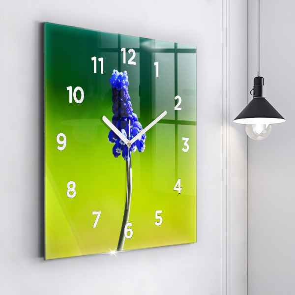 Orologio quadrato Fiori blu