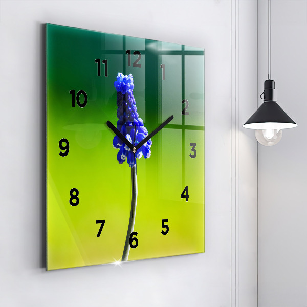 Orologio quadrato Fiori blu