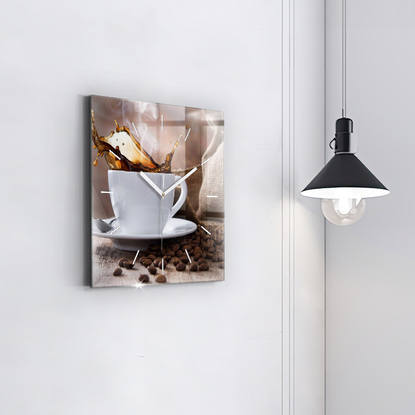 Orologio quadrato Una tazza di caffè