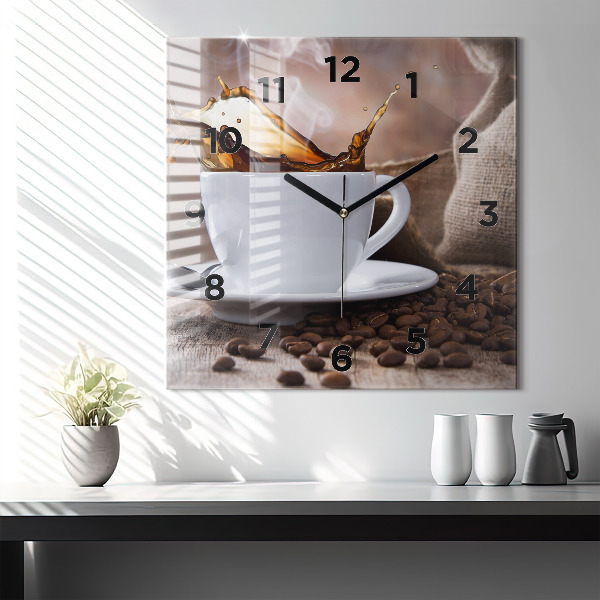 Orologio quadrato Una tazza di caffè