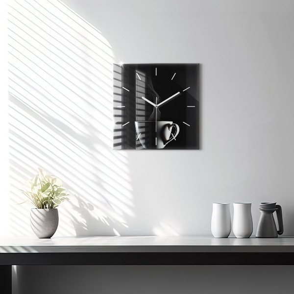 Orologio quadrato Una tazza di caffè