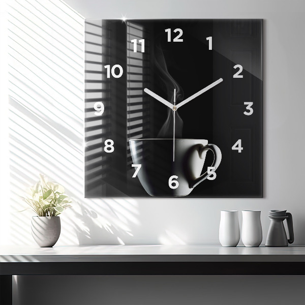 Orologio quadrato Una tazza di caffè