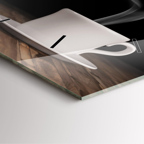 Orologio quadrato Una tazza di caffè caldo