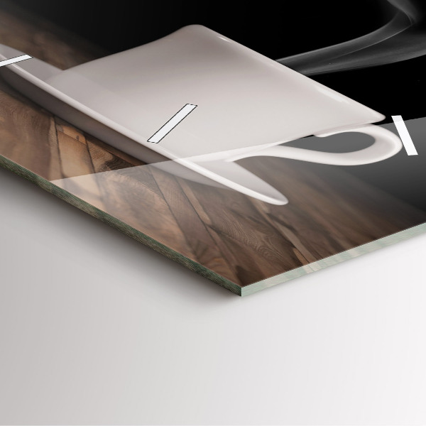 Orologio quadrato Una tazza di caffè caldo