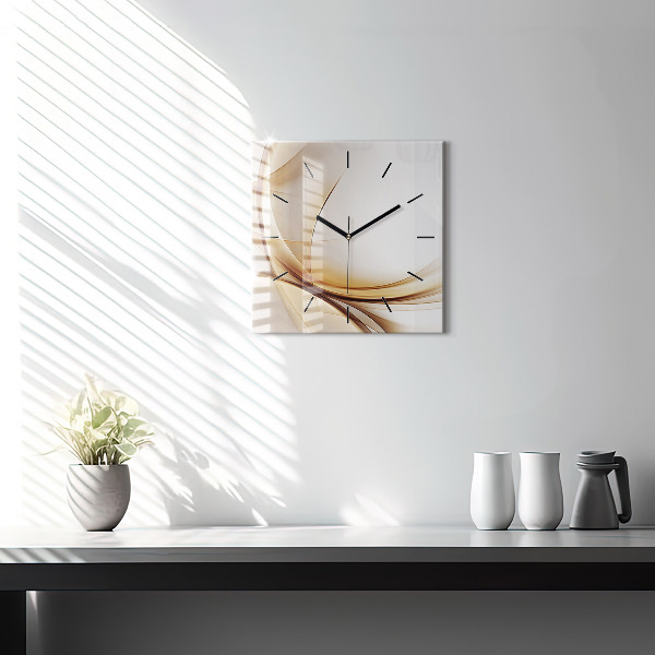 Orologio quadrato Astrazione dorata