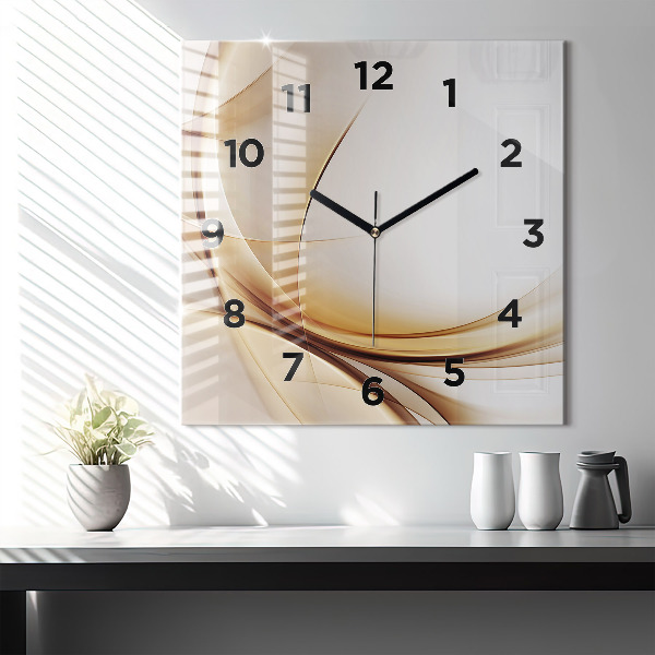 Orologio quadrato Astrazione dorata