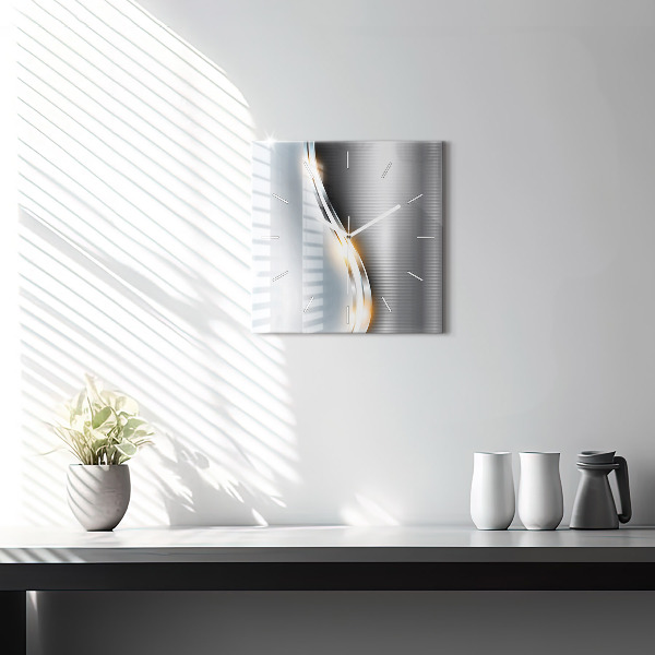 Orologio quadrato Astrazione metallica