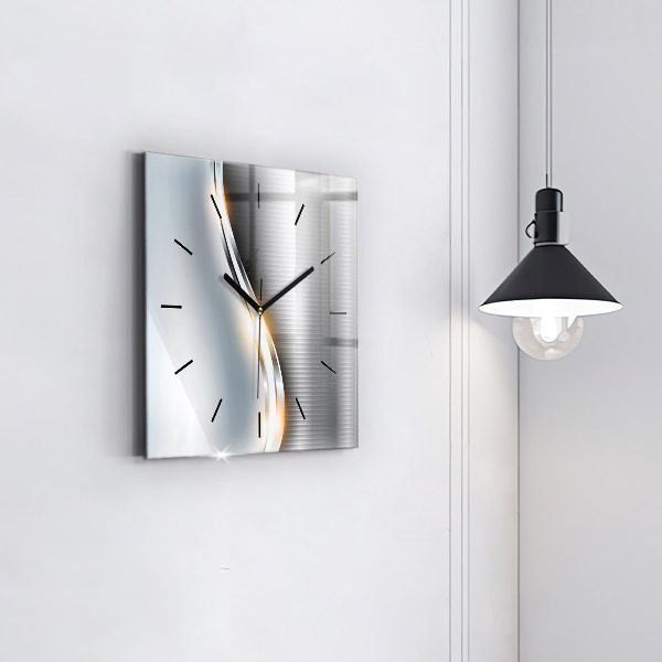 Orologio quadrato Astrazione metallica