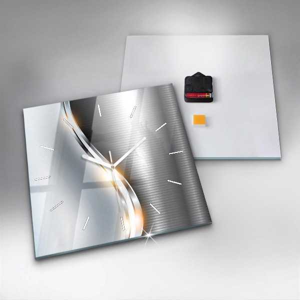 Orologio quadrato Astrazione metallica