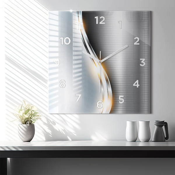 Orologio quadrato Astrazione metallica
