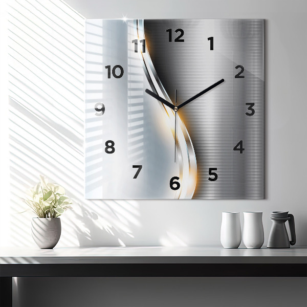 Orologio quadrato Astrazione metallica