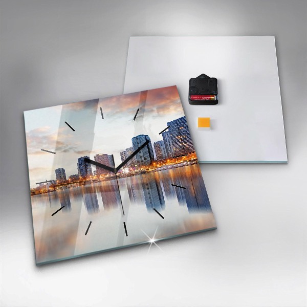 Orologio quadrato in vetro Panorama con la Torre Eiffel