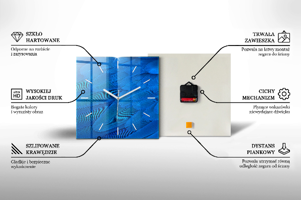 Orologio quadrato Linee astratte