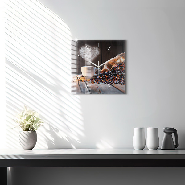 Orologio quadrato Una tazza di caffè