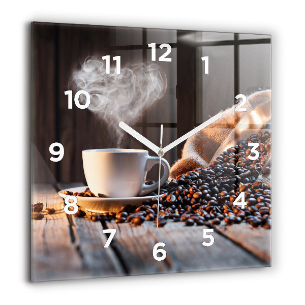 Orologio quadrato Una tazza di caffè