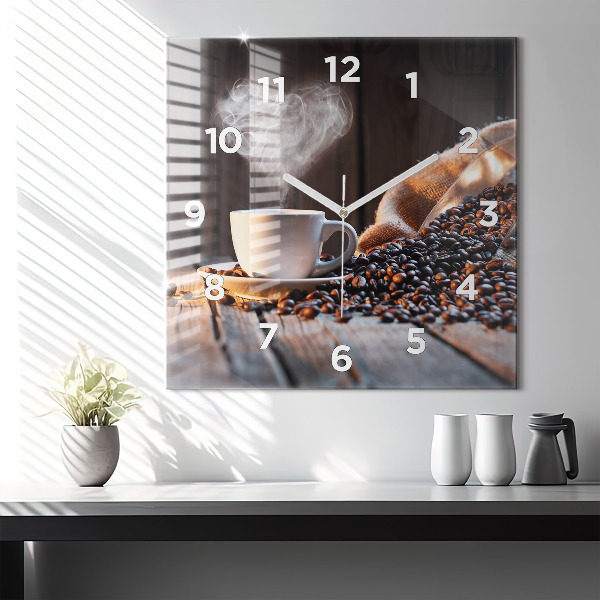 Orologio quadrato Una tazza di caffè