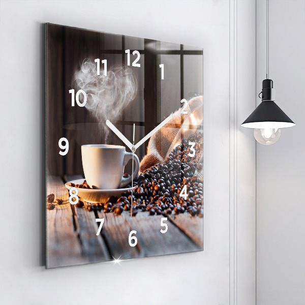 Orologio quadrato Una tazza di caffè