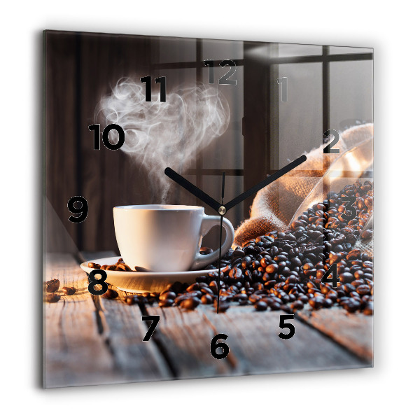 Orologio quadrato Una tazza di caffè