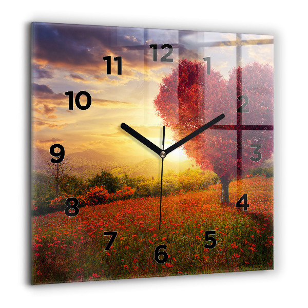 Orologio quadrato Albero del cuore dell'amore