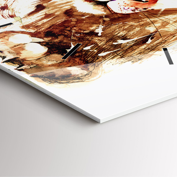 Orologio quadrato Illustrazione di un leone marrone