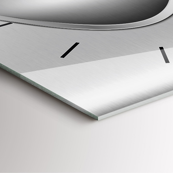 Orologio quadrato in vetro Astrazione di metallo grigio