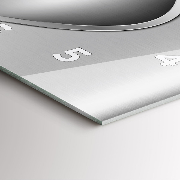 Orologio quadrato in vetro Astrazione di metallo grigio