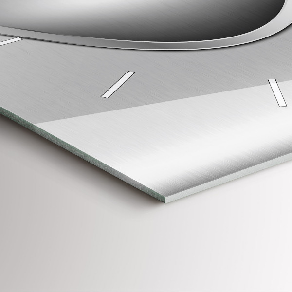 Orologio quadrato in vetro Astrazione di metallo grigio