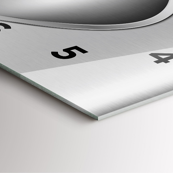 Orologio quadrato in vetro Astrazione di metallo grigio