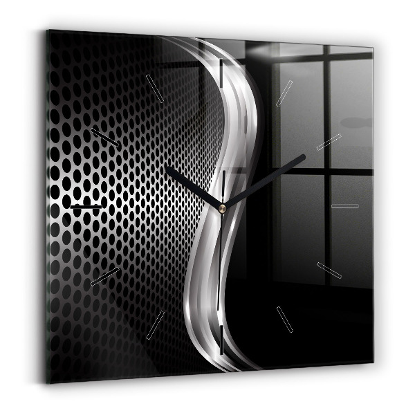 Orologio quadrato Astrazione del metallo nero