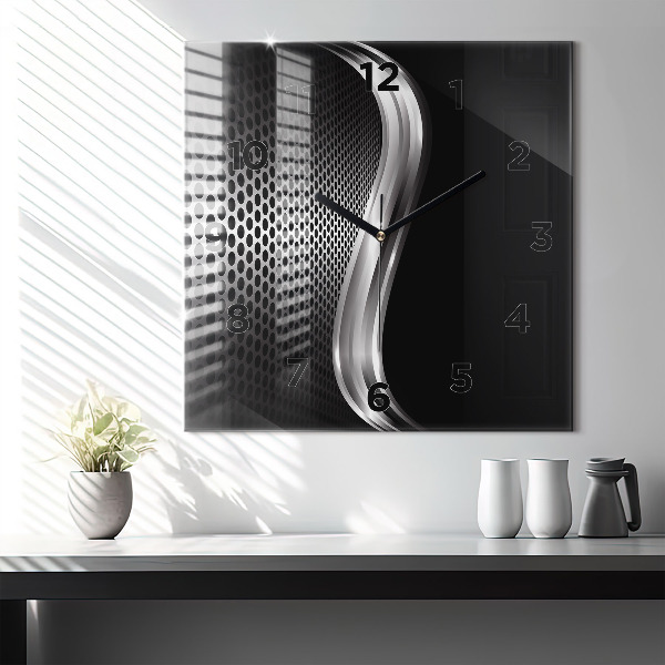 Orologio quadrato Astrazione del metallo nero