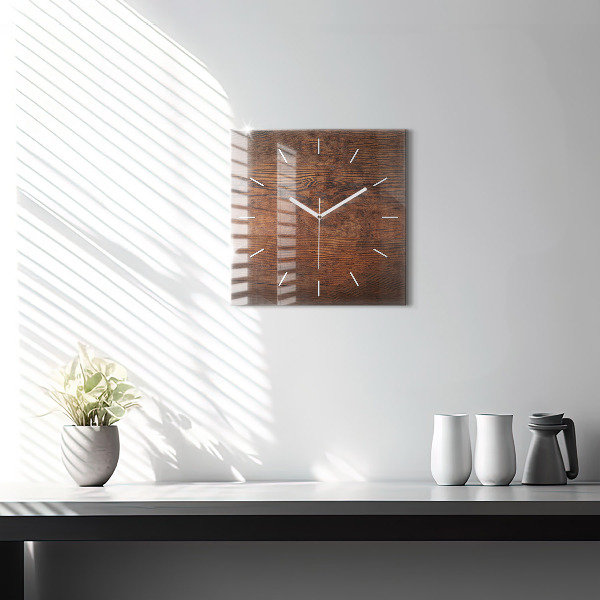 Orologio quadrato in vetro Legno vecchio