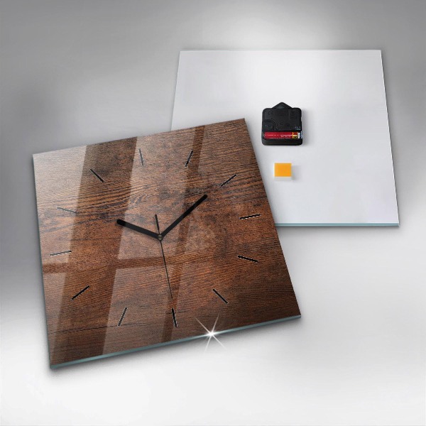 Orologio quadrato in vetro Legno vecchio
