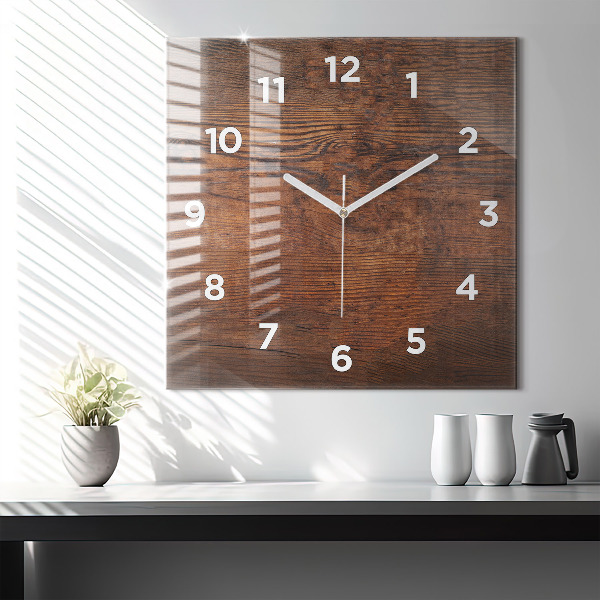 Orologio quadrato in vetro Legno vecchio