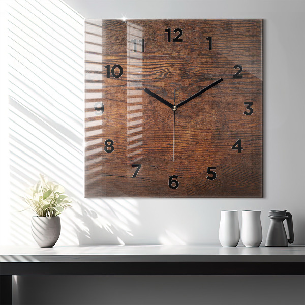 Orologio quadrato in vetro Legno vecchio