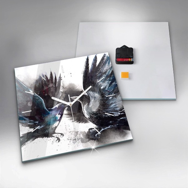 Orologio quadrato Uccelli dipinti
